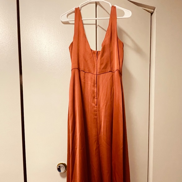 Crepe-Back Satin Scoop Tank Bridesmaid Dress - Picture 2 of 6